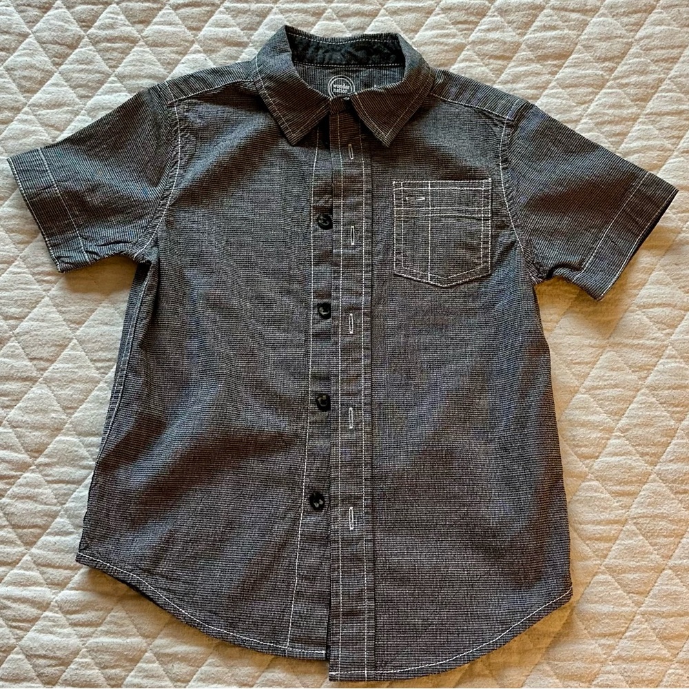 Wonder Nation Charcoal Button Down Kids Shirt